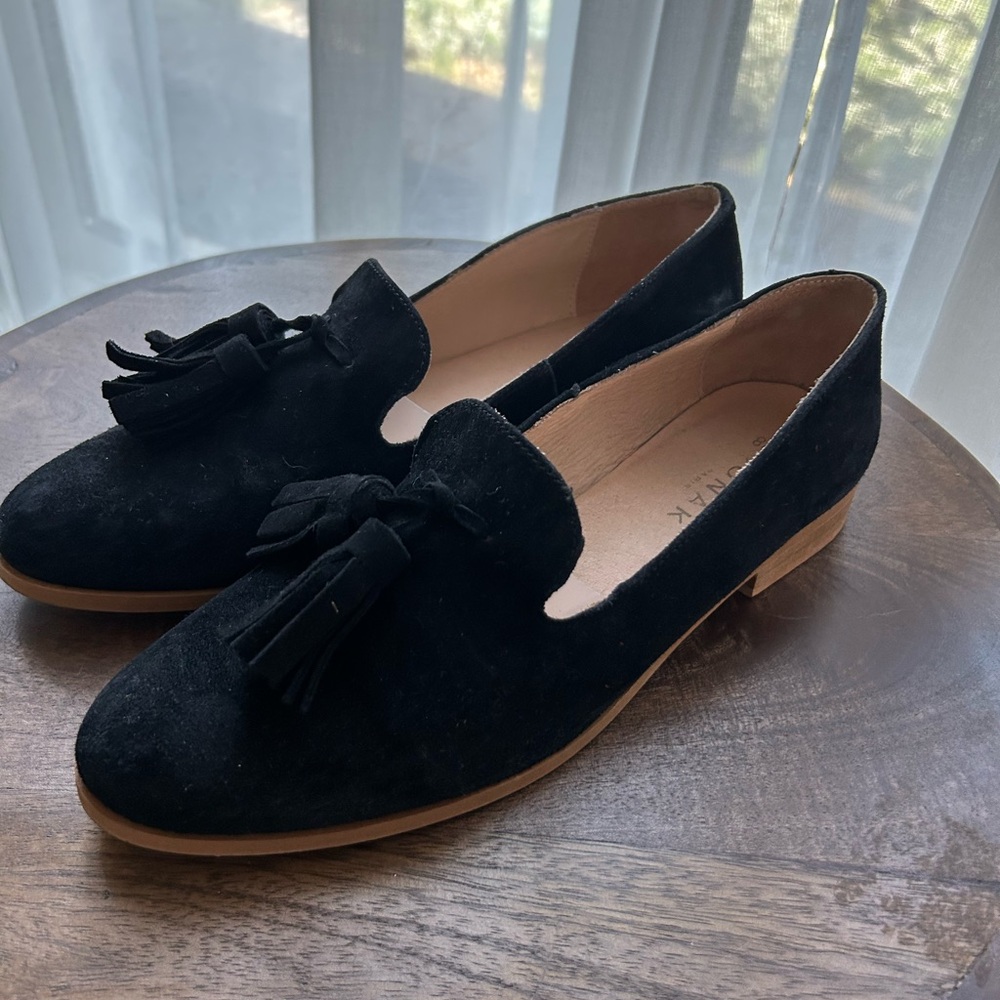 Jonak Paris Classic Black Tassel Suede Loafers - Women